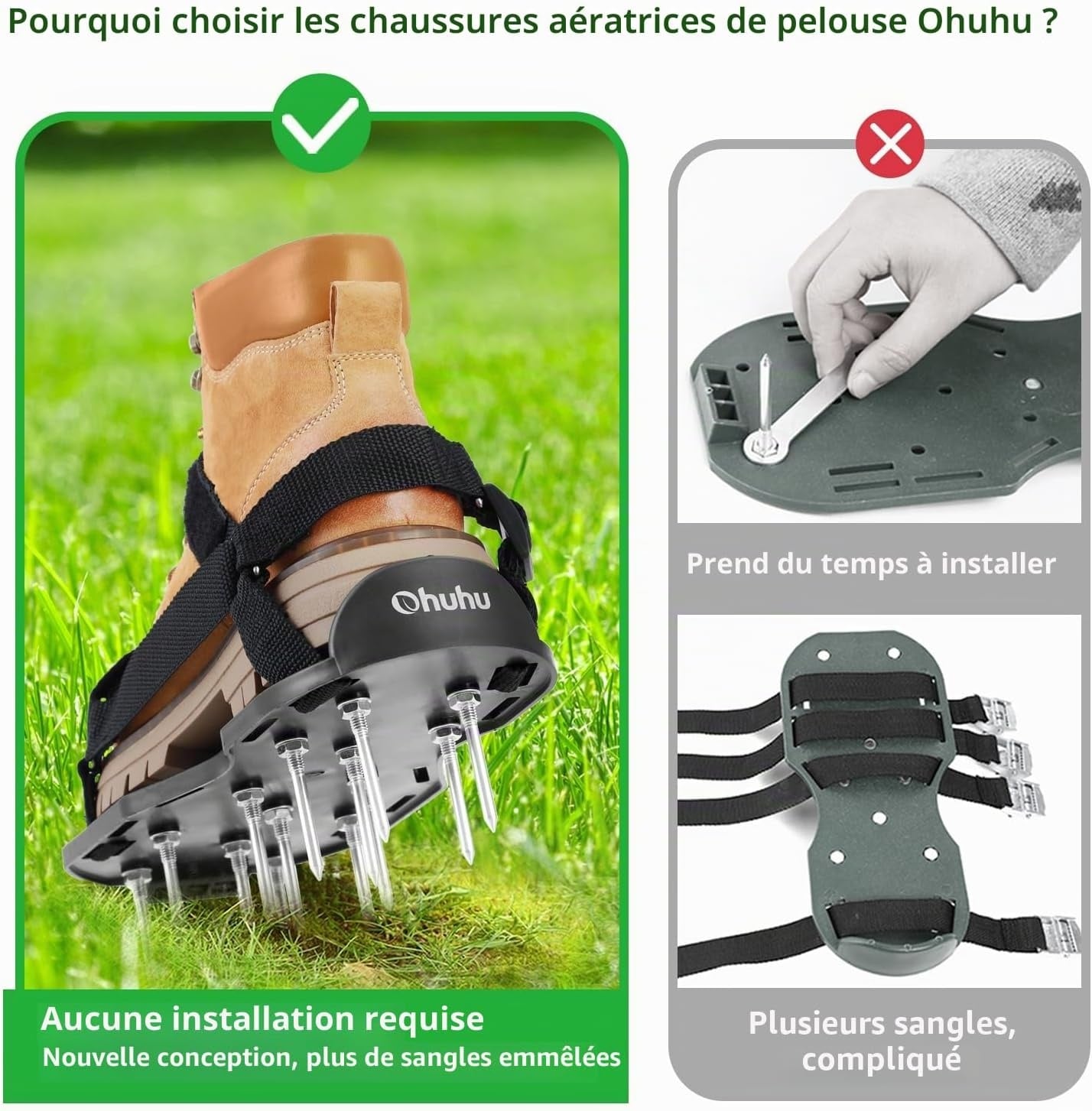 Sandales aératrices pour gazon - Taille universelle - 31% de remise