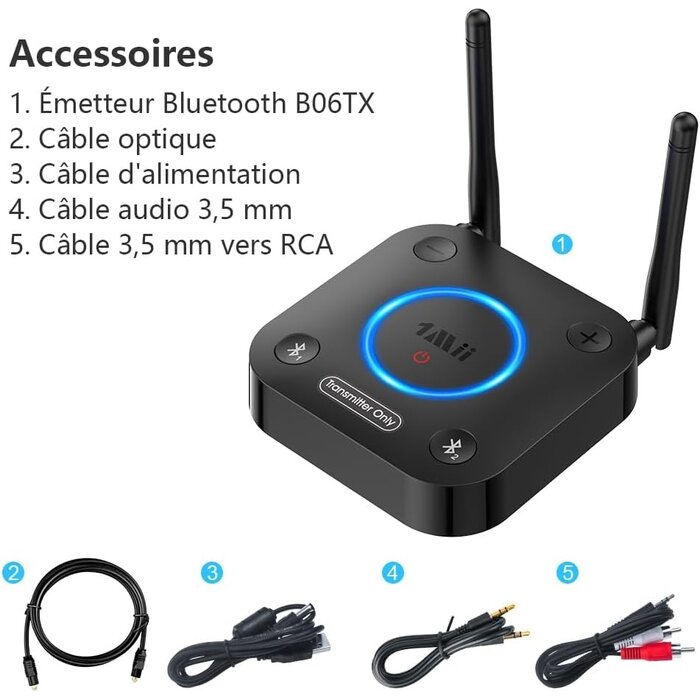 Transmetteur Bluetooth 5.3 aptX HD - 32% de remise sur cet article déballé
