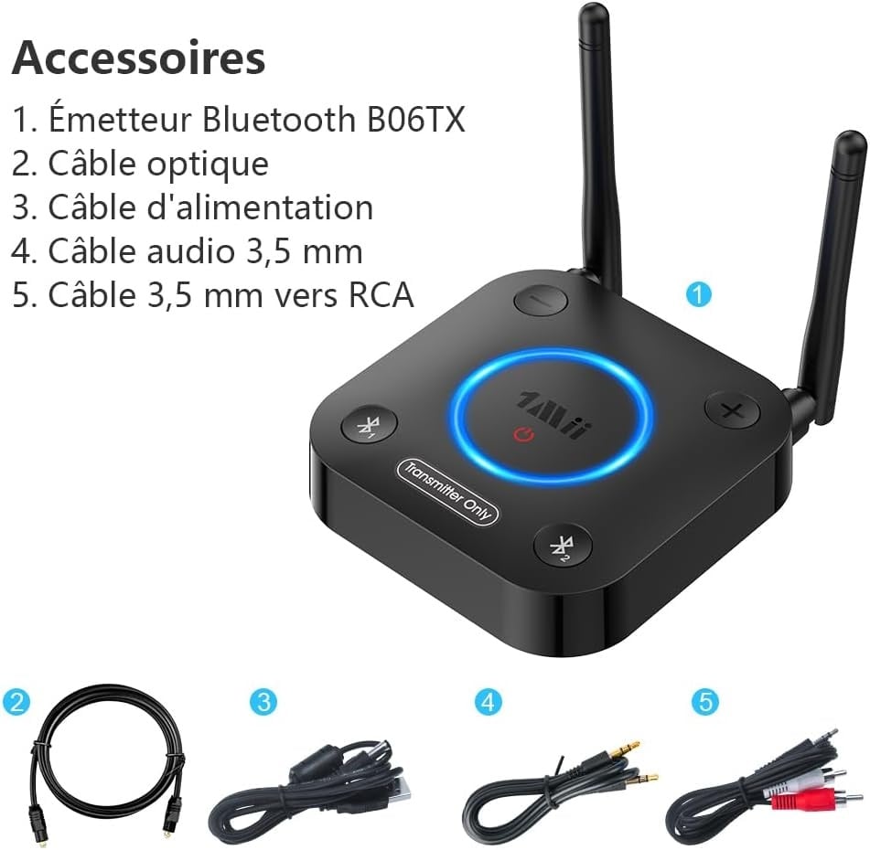 Transmetteur Bluetooth 5.3 aptX HD - 32% de remise sur cet article déballé