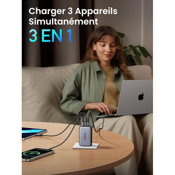 Chargeur rapide USB-C 100W 3 ports - Déballé - 31% de remise