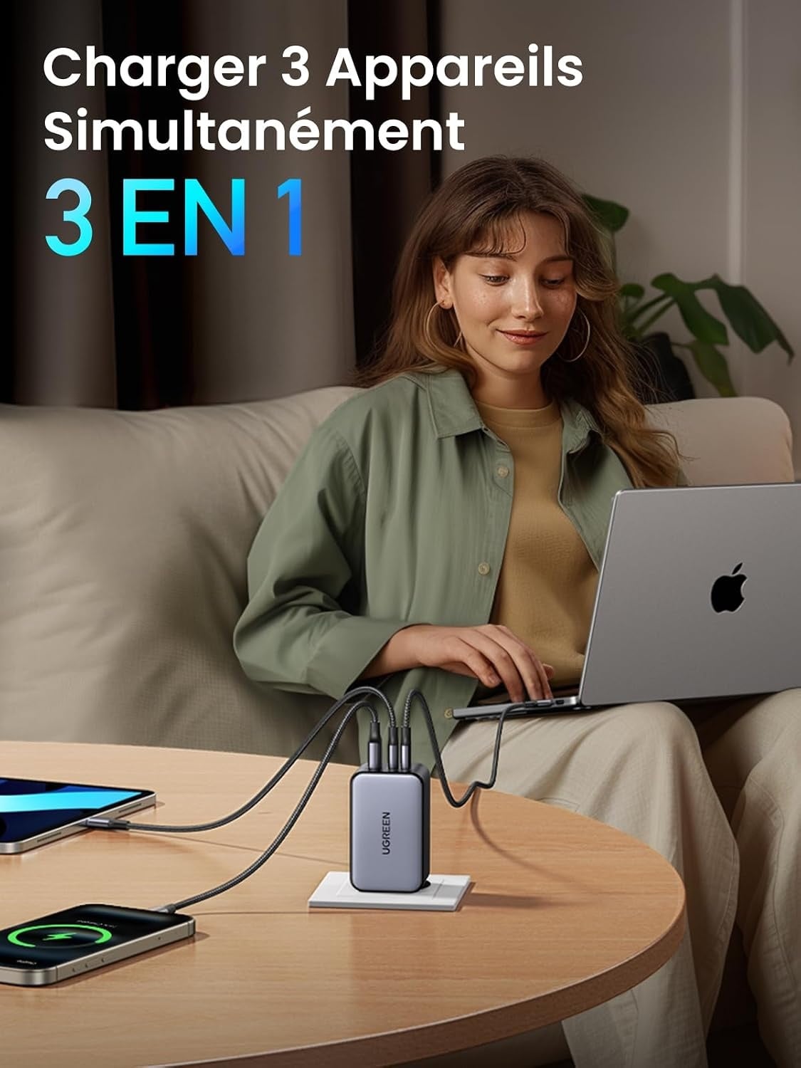 Chargeur rapide USB-C 100W 3 ports - Déballé - 31% de remise