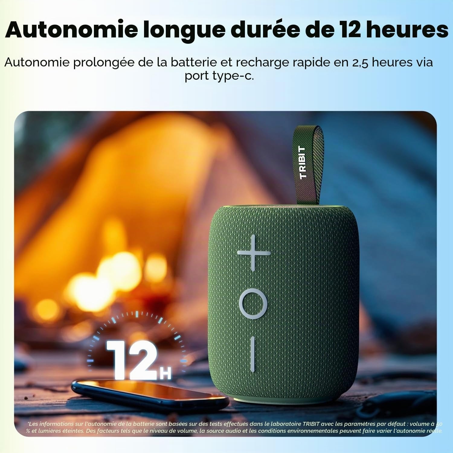 Enceinte Bluetooth 12W 360° étanche - Bleu - 32% de remise