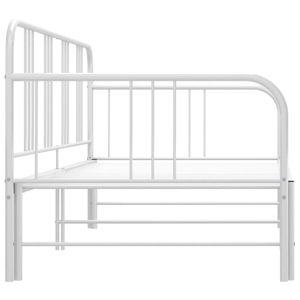 Banquette-lit gigogne métal blanc 90x200 cm - 35% de remise