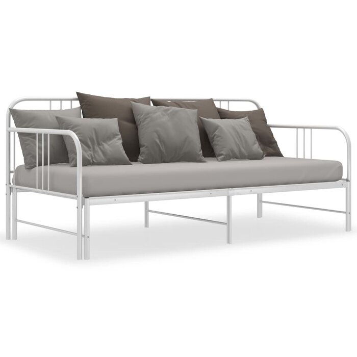 Banquette-lit gigogne métal blanc 90x200 cm - 35% de remise
