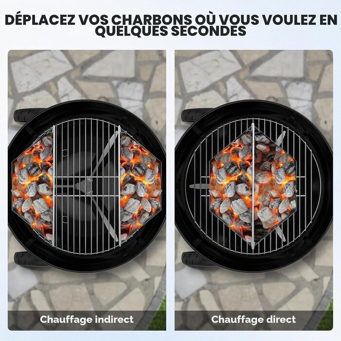Paniers à charbon acier inox 57/67 cm - Set de 2 - 32% de remise
