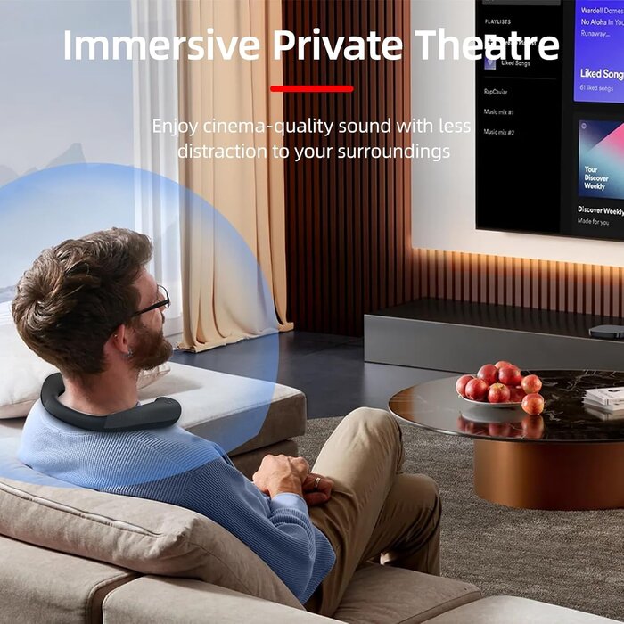Enceinte tour de cou Bluetooth - Étanche - 32% de remise - Noir