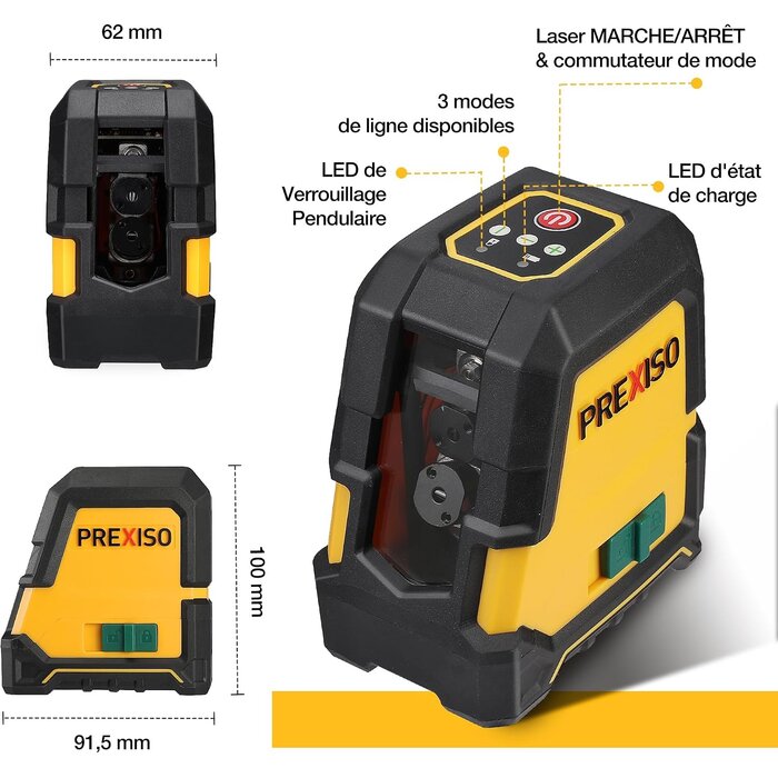 Laser en croix auto-nivelant vert avec trépied - 33% de remise