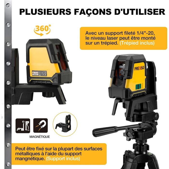 Laser croix vert 30m avec trépied et batterie - 33% de remise