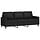 Canapé 3 places en velours noir - 180 cm - 35% de remise