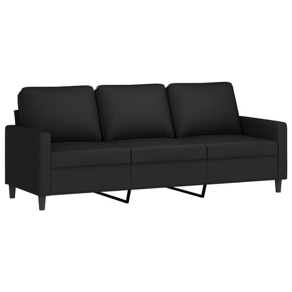 Canapé 3 places en velours noir - 180 cm - 35% de remise