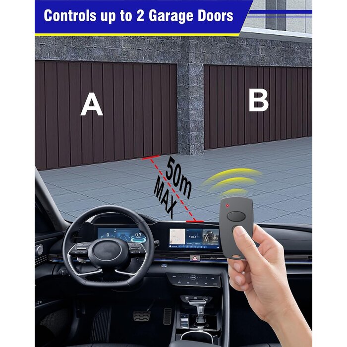 Télécommande de Garage 868 MHz - 2 Canaux - 31% de remise