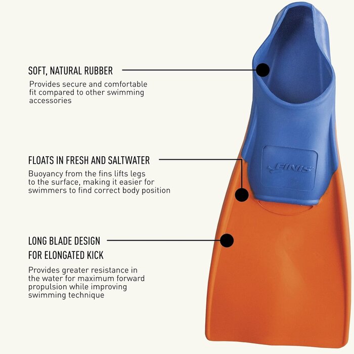 Palmes de natation enfants XXS (29-33) bleu/orange - 31% de remise
