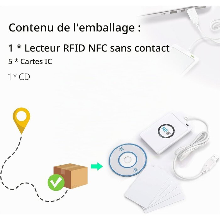 Lecteur Enregistreur NFC RFID ACR122U USB - 32% de remise