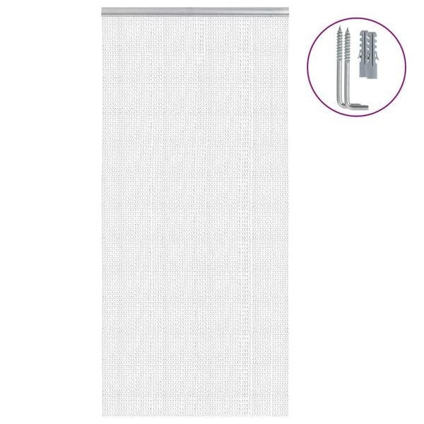 Rideau de porte à chaînettes alu 100x226 cm argent - 34% de remise