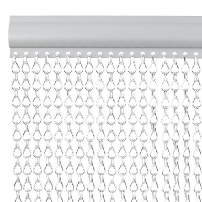 Rideau de porte à chaînettes alu 100x226 cm argent - 34% de remise