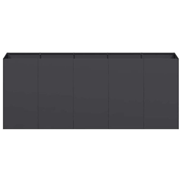 Jardinière surélevée en acier noir 200x40x80 cm - 35% de remise