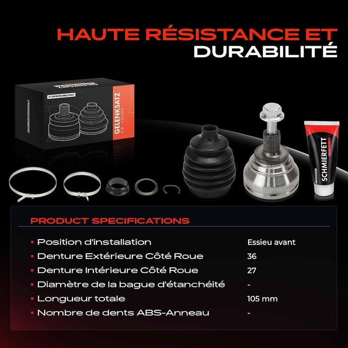 Kit de joint homocinétique pour groupe VW - 33% de remise