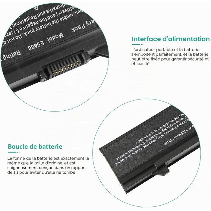 Batterie pour ordinateur portable - 5200 mAh - 11,1V - 30% de remise
