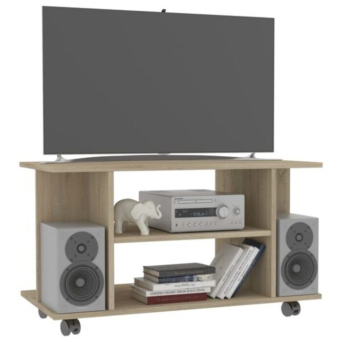 Meuble TV à roulettes chêne sonoma 80 cm - 33% de remise
