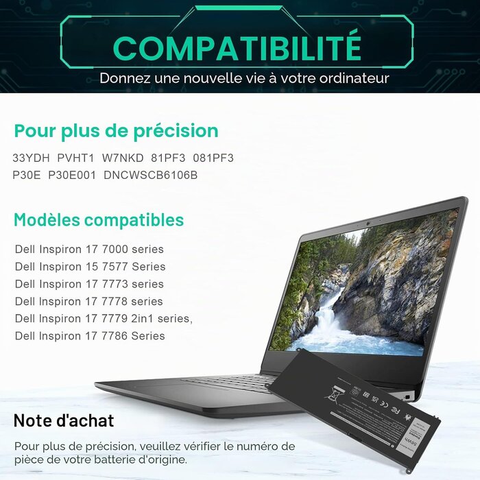Batterie PC Portable Dell Inspiron 17 7000 / 15 7577 - 31% de remise