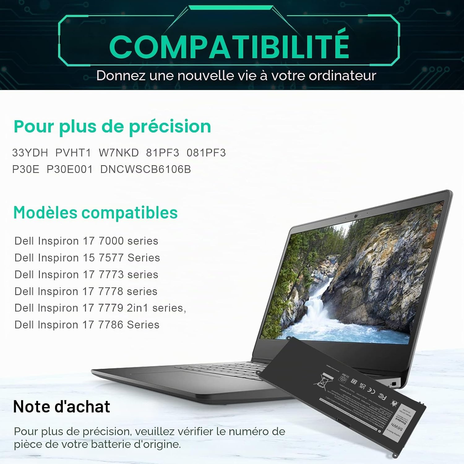 Batterie PC Portable Dell Inspiron 17 7000 / 15 7577 - 31% de remise