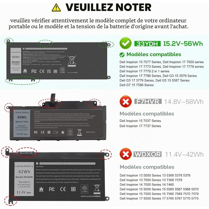 Batterie PC Portable Dell Inspiron 17 7000 / 15 7577 - 31% de remise