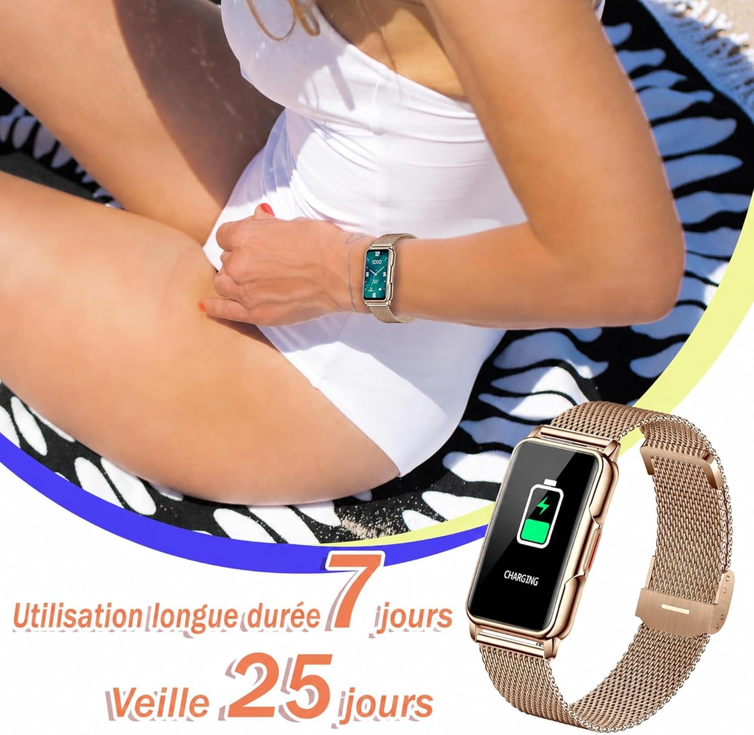 Montre Connectée Unisexe HD Bluetooth Or - 33% de remise
