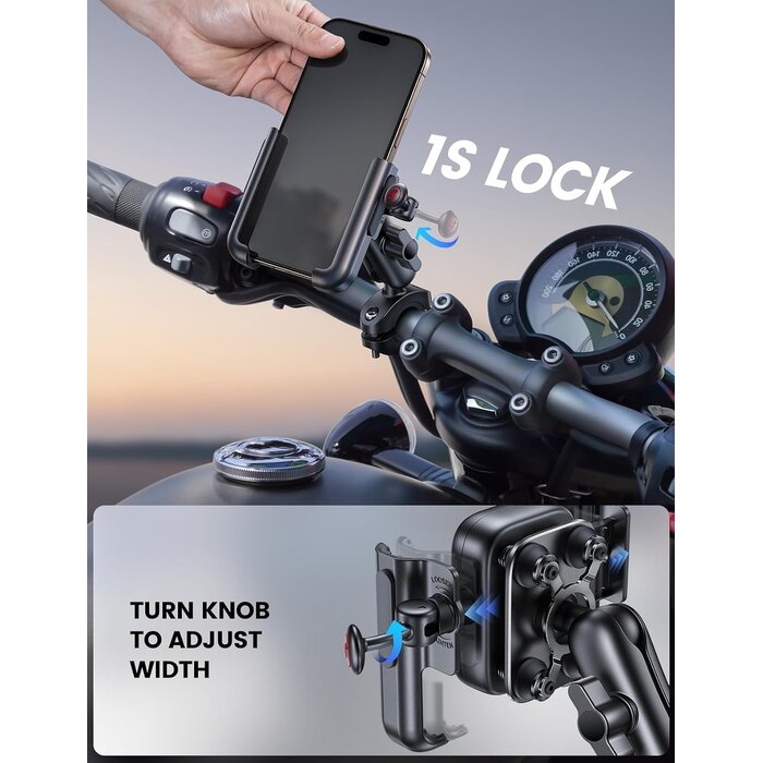 Support téléphone moto en métal - 33% de remise - Compatible 4,7-7,2 pouces