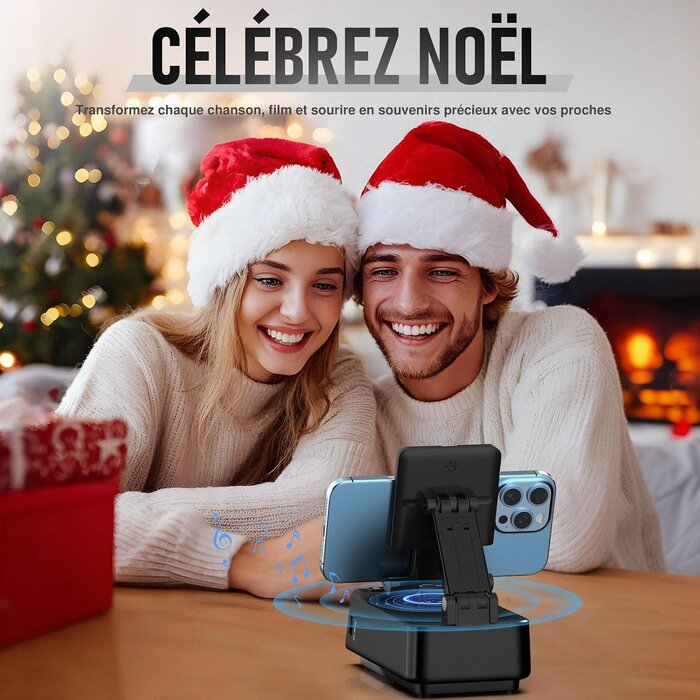 Enceinte Bluetooth avec support téléphone - Noir - 33% de remise