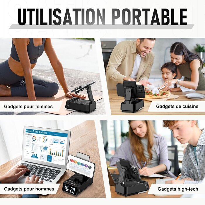 Enceinte Bluetooth avec support téléphone - Noir - 33% de remise