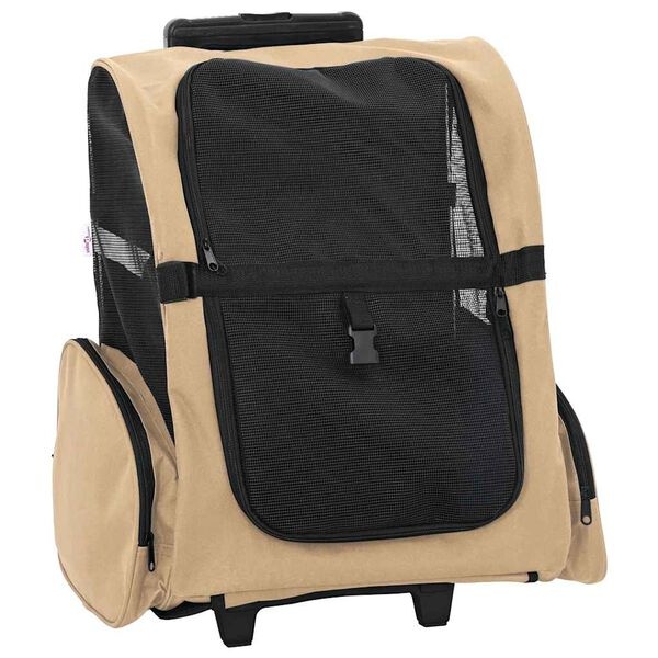 Trolley de transport 3-en-1 pour animaux - Sable - 33% de remise