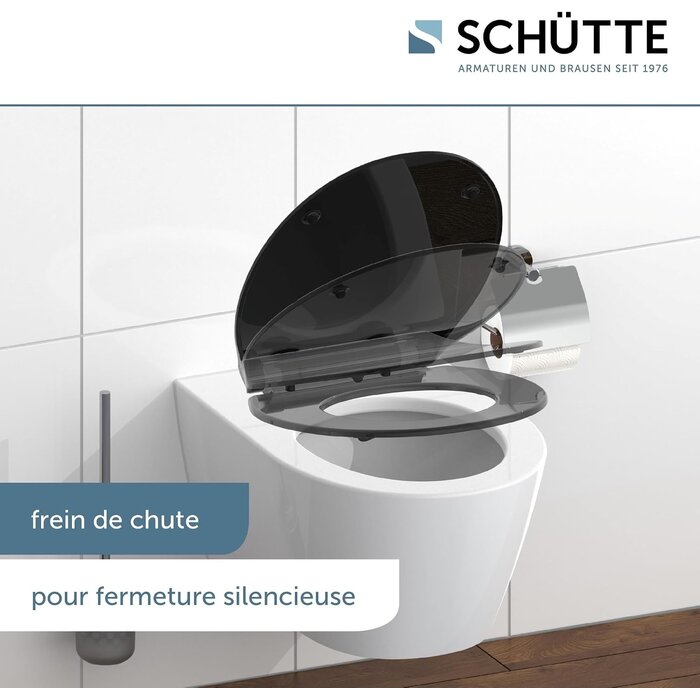 Abattant WC noir en duroplast - Frein de chute - 31% de remise
