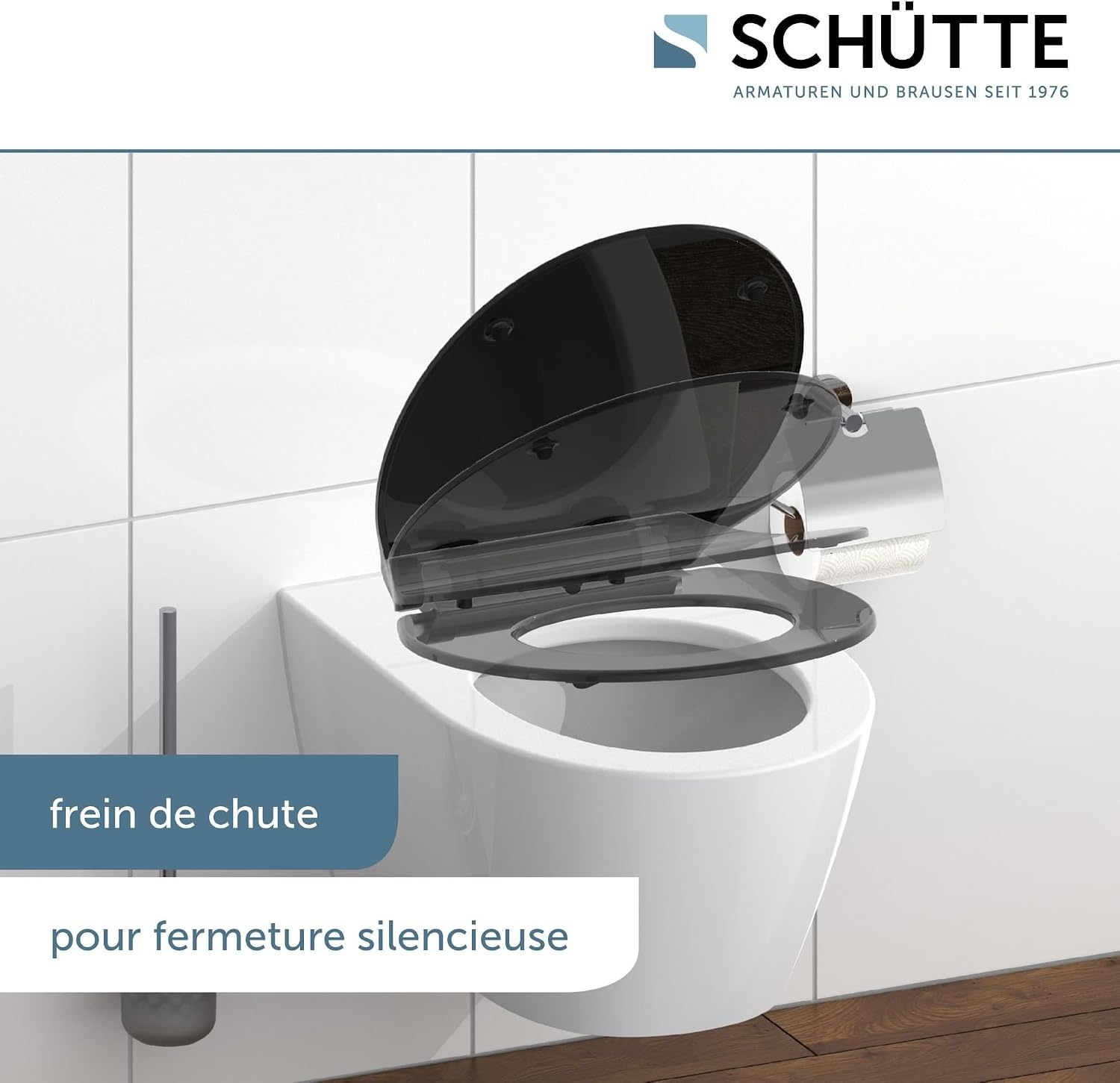 Abattant WC noir en duroplast - Frein de chute - 31% de remise