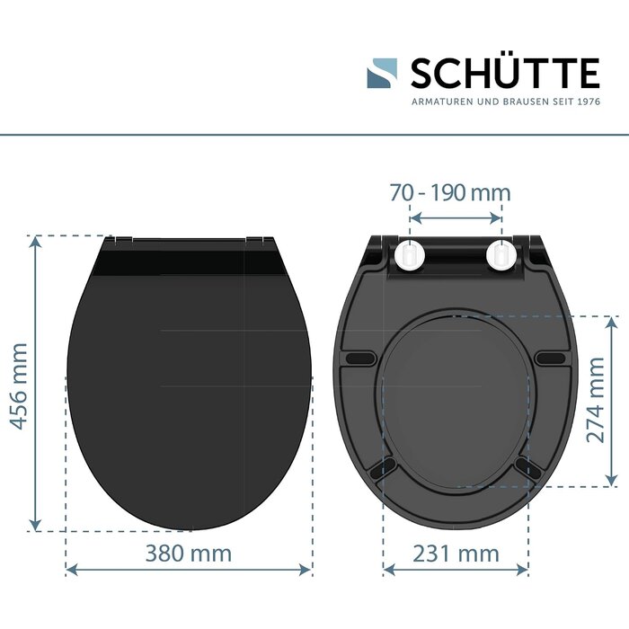 Abattant WC noir en duroplast - Frein de chute - 31% de remise