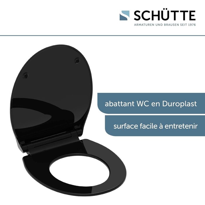 Abattant WC noir en duroplast - Frein de chute - 31% de remise