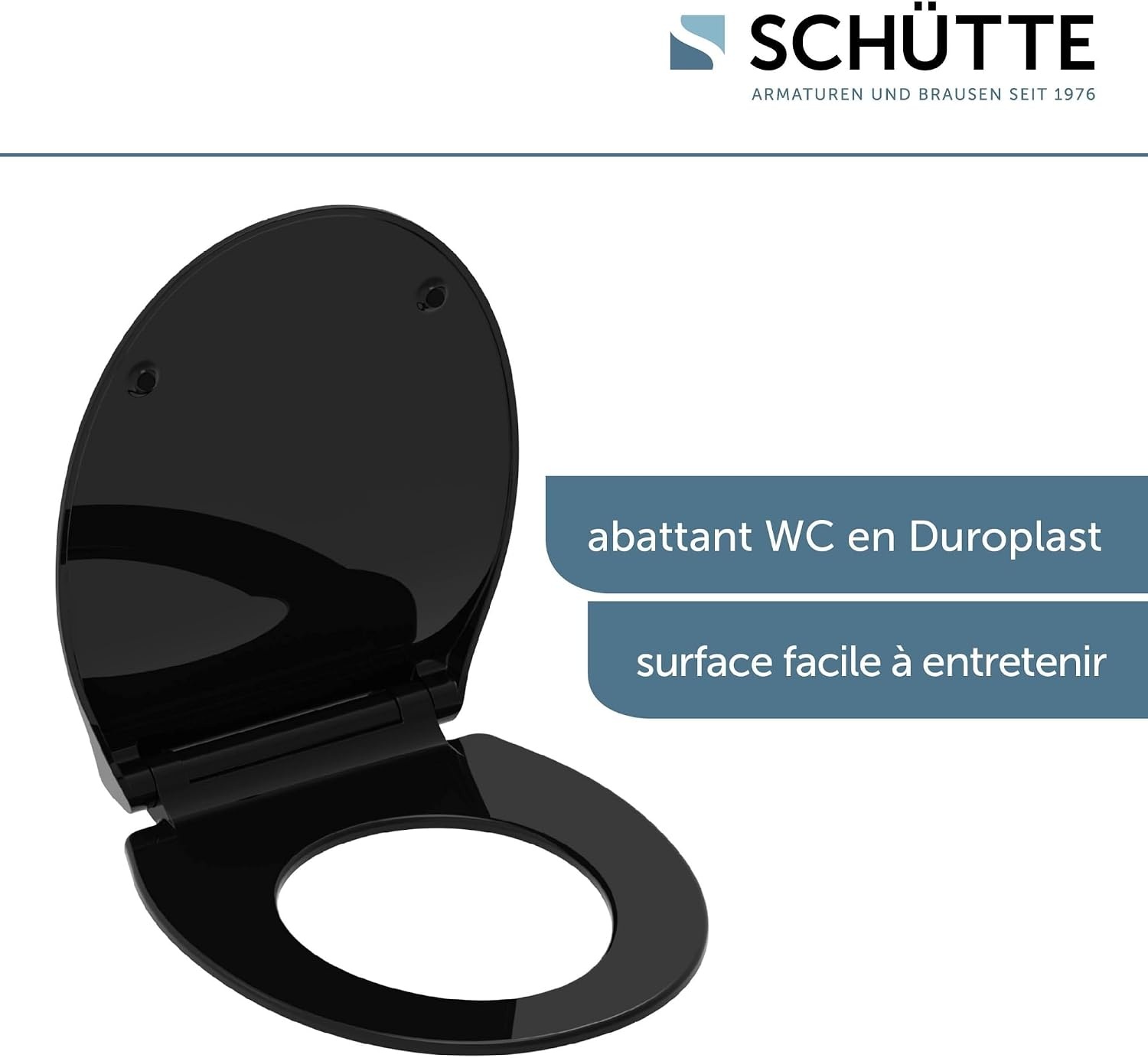 Abattant WC noir en duroplast - Frein de chute - 31% de remise
