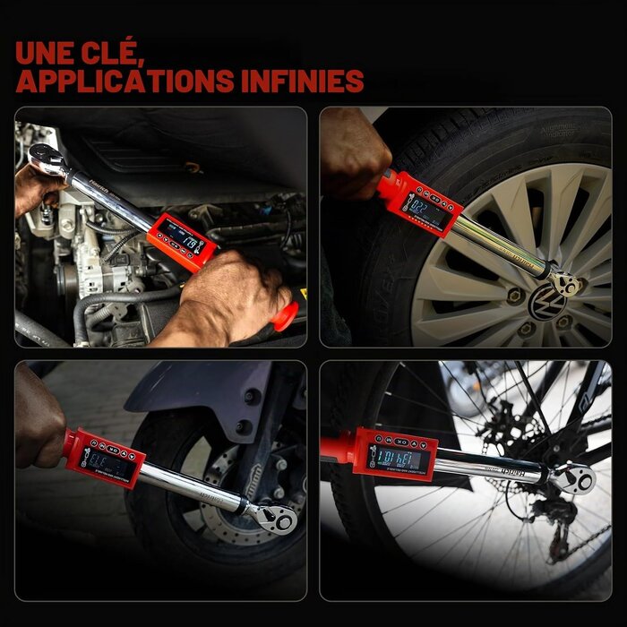 Clé dynamométrique numérique 1/2" 11-210 Nm - 33% de remise