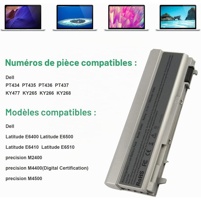 Batterie PC Portable Dell Latitude et Precision 7800 mAh - 29% de remise