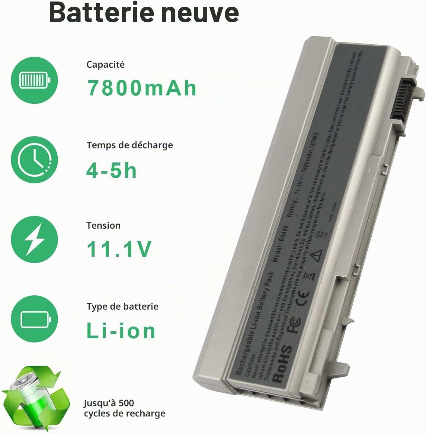 Batterie PC Portable Dell Latitude et Precision 7800 mAh - 29% de remise