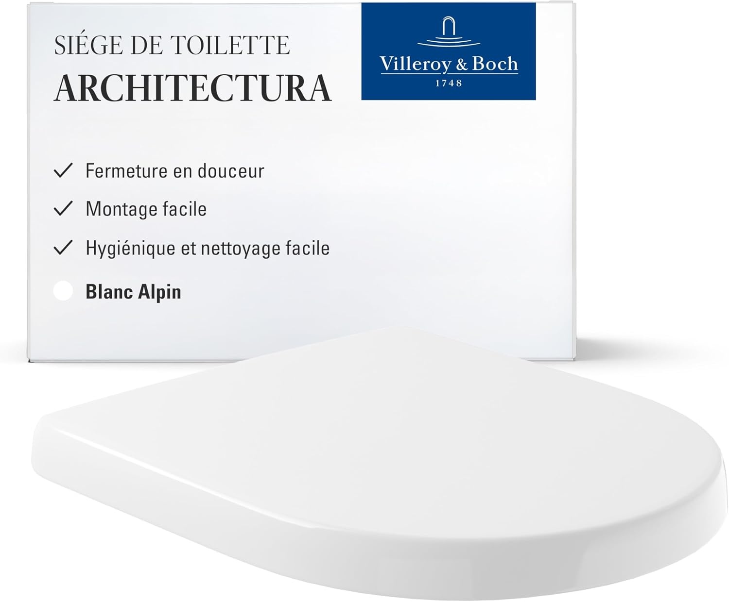Abattant WC forme en D en Duroplast - Blanc - 34% de remise