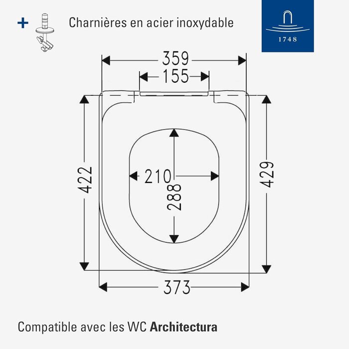 Abattant WC forme en D en Duroplast - Blanc - 34% de remise