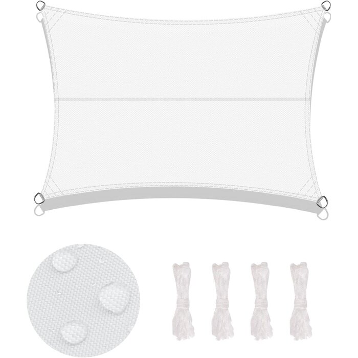 Voile d'ombrage rectangulaire 3x4m blanc - 34% de remise