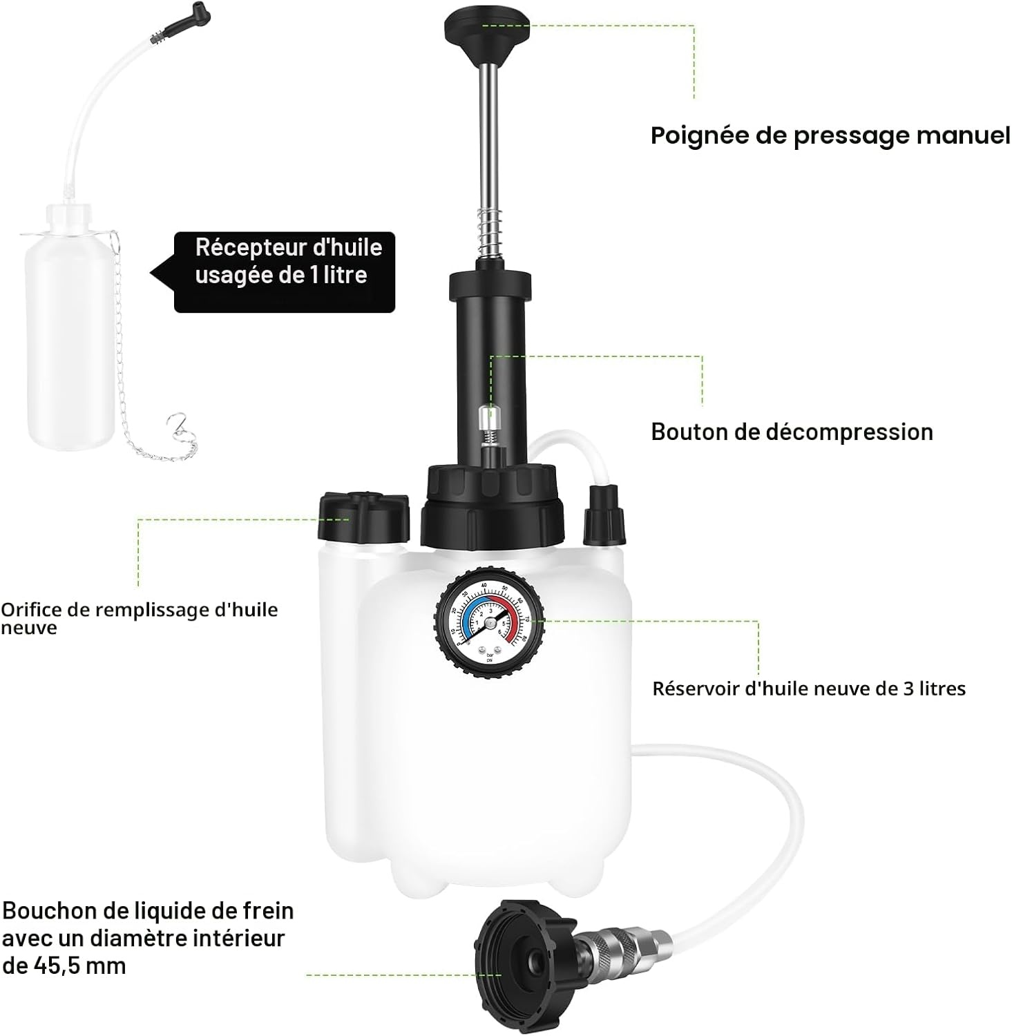 Kit de purge de liquide de frein 3L - Adaptateur 45mm - 32% de remise