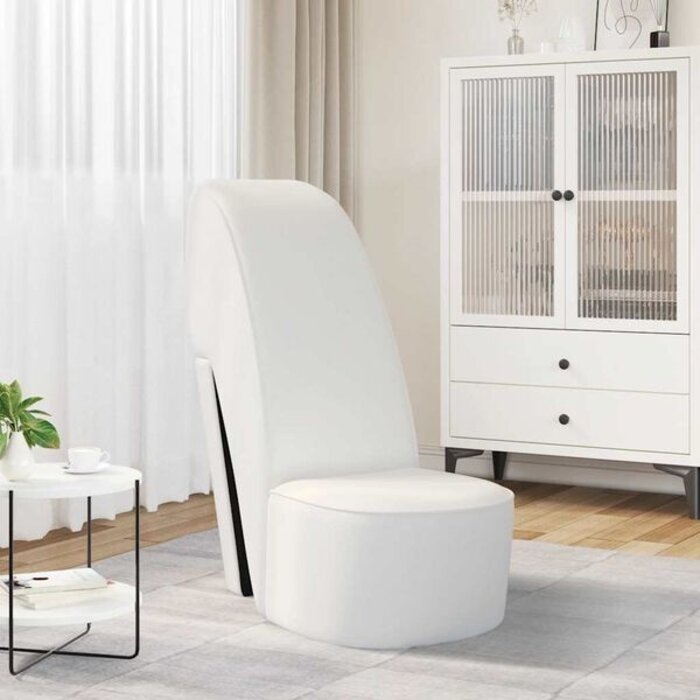 Vidaxl Fauteuil lounge escarpin en similicuir blanc - 35% de remise