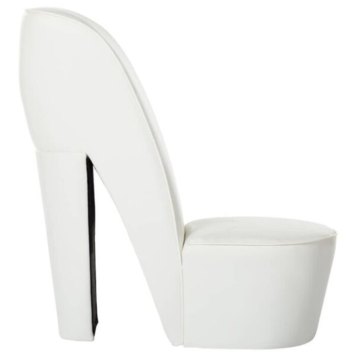 Vidaxl Fauteuil lounge escarpin en similicuir blanc - 35% de remise