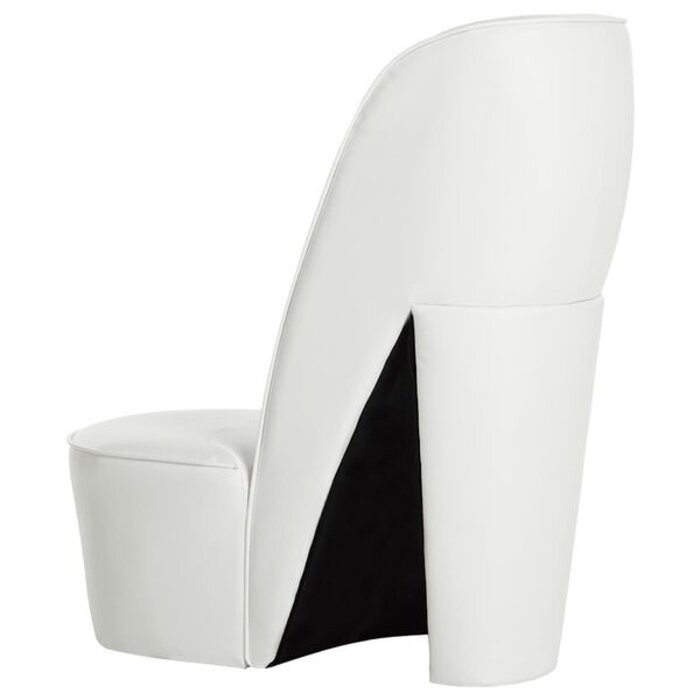 Vidaxl Fauteuil lounge escarpin en similicuir blanc - 35% de remise