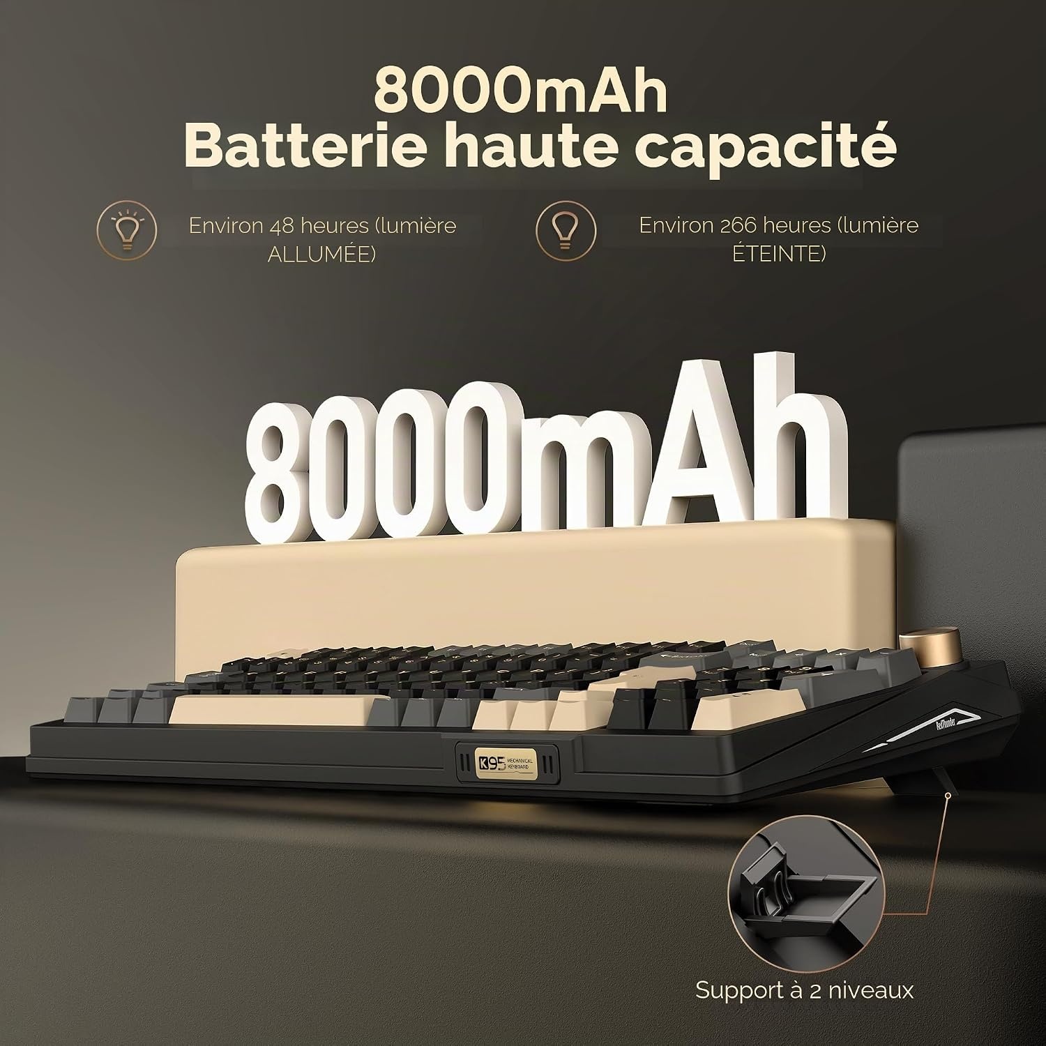 Clavier mécanique gaming RGB, écran TFT, QWERTZ - 34% de remise