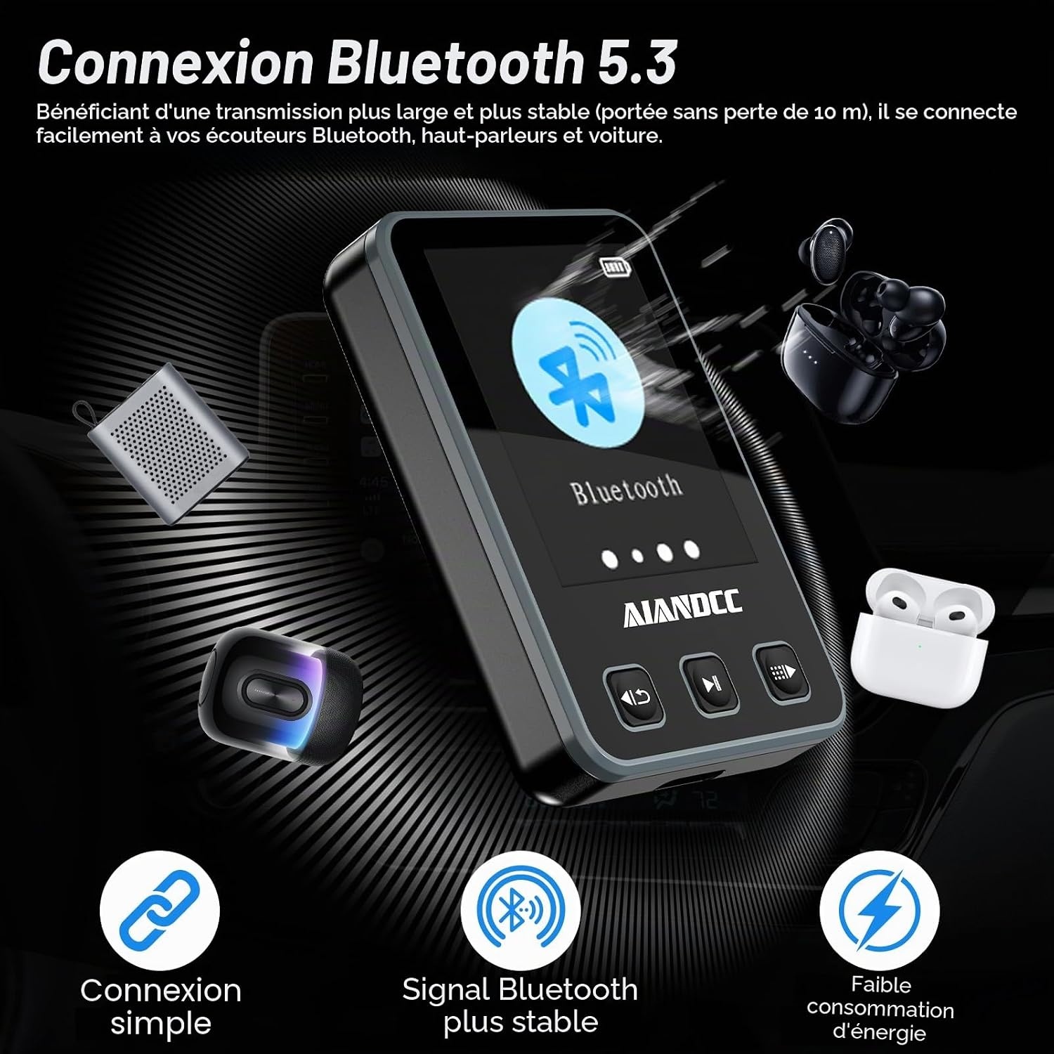 Lecteur MP3 Sport 32 Go avec Bluetooth 5.3 - Noir - 31% de remise