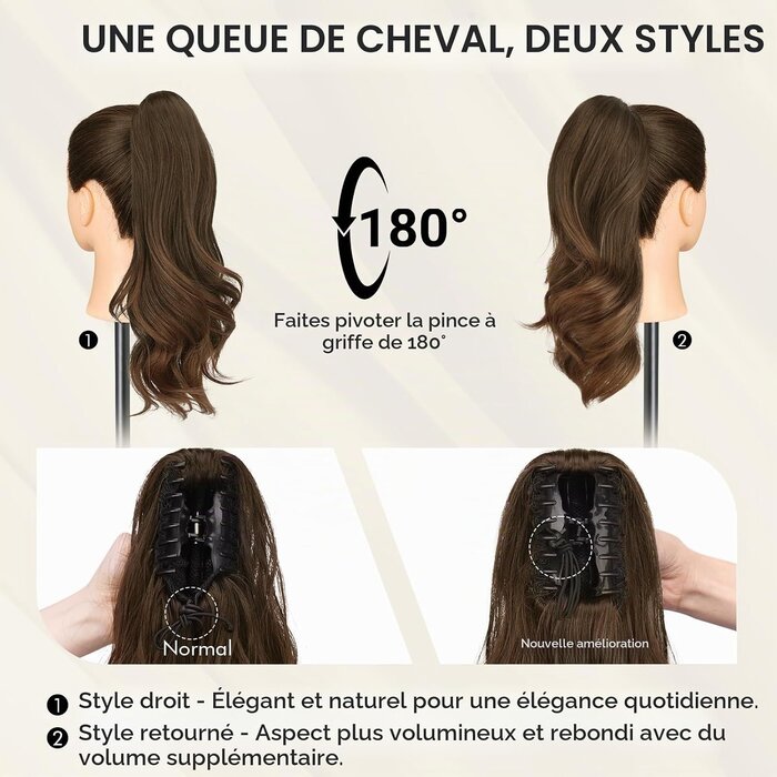 Extension queue de cheval ondulée 41cm brun foncé - 30% de remise