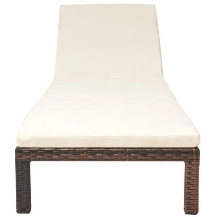 Vidaxl Bain de soleil en rotin marron avec coussin - 35% de remise